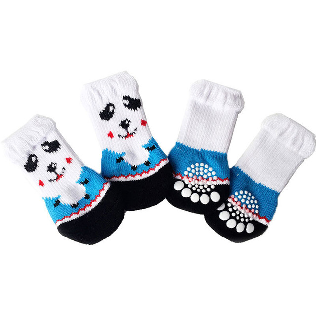 Pet Dog Socks Non Slip Knitted Small Dog Thickened And Warm Claw Protector Cute