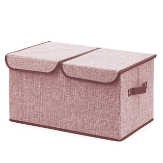 Pink Canvas Fabric Home Cloth Containers Drawers Storage Boxes