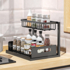 Carbon Steel Storage Holders Racks Spice Racks Kitchen Under Sink Organizers With 2 Tier Sliding Drawer