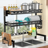 Stainless Steel Kitchen Dish Rack 2 Tier Dish Drying Rack Cutlery Drainer Dish Drainer Rack on Wash Basin