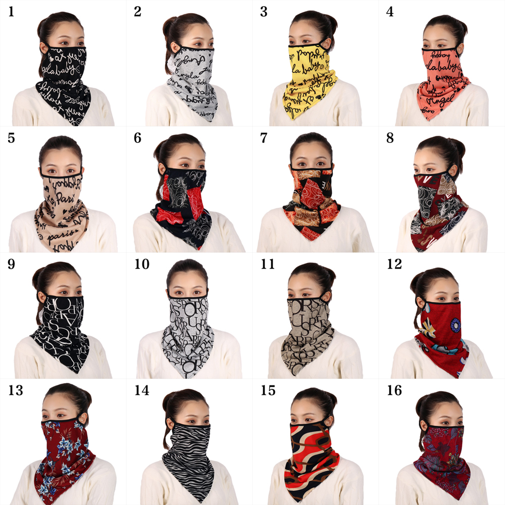 Fashion Women Print Face Scarf Winter Spring Mask Bandana Warm Foulard Cotton Soft Neck Scarves Outdoor Ring Wraps Cover