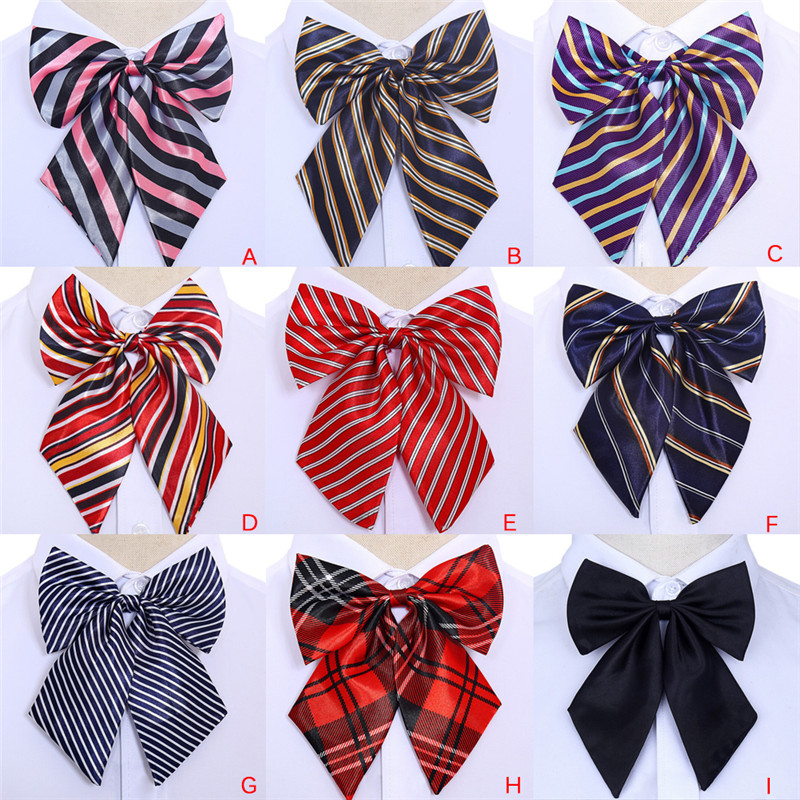 1 Pcs Fashion Elegant Women Bowties Striped Bow Ties Silk Tie Bow Tie Butterfly Neck Wear Collar Accessory To Dresses