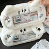 Plush Pencil Case Soft Multi-functional Viewable Window Stationery Storage Pouch Large Capacity Pen Bag Student Gift