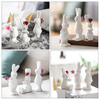 Rabbit Bunny Figurine Decor Ceramic Figurines Statue Easter Zodiac Year Sculpture Chinese Statues Mini Ornament New Ornaments