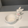 Rabbit Figurines Cute Ceramic Decorative Bunny Snack Serving Bowl Jewelry Holder Tray For Easter Desktop Office Gift Home Decor