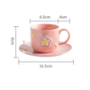 Ceramic Coffee Cup And Saucer Set Star Cup Lovely Afternoon Tea Drinkware Household Breakfast Milk Oatmeal Cup Pastry Dish