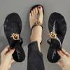 Summer Solid Color Personality Sandals And Slippers Women's Non-slip Casual Flat Flip-flops for Women