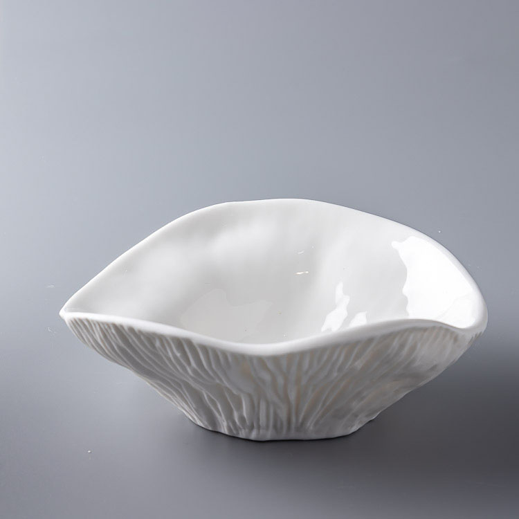 Ceramic Soup Bowl Household Shell Shaped Salad Bowl Dessert Bowl Ice Cream Bowls Snack Bowls Fruit Bowls Kitchen Supplies