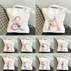 Plant Print Canvas Bag Women's Shoulder Bag Fashion Cotton Letter Shopping Shopper Ladies Hand Bags Tote Bag Side Bag for Ladies
