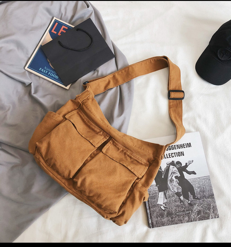 Women Vintage Handbag Canvas Teenager Shoulder Tote Bags Messenger Bags Ladies Casual Handbag Crossbody Purse