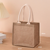 Linen Bags Shopping Bags Linen Bag Hand-painted Cotton Sacks Jute Portable Imitation Sacks Laminated Bags Foldable Shopping Bag