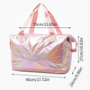 Women's Laser Colorful Large Capacity Folding Travel Luggage Storage Bag Sports Gym Yoga Handbags Waterproof Shoulder Bags