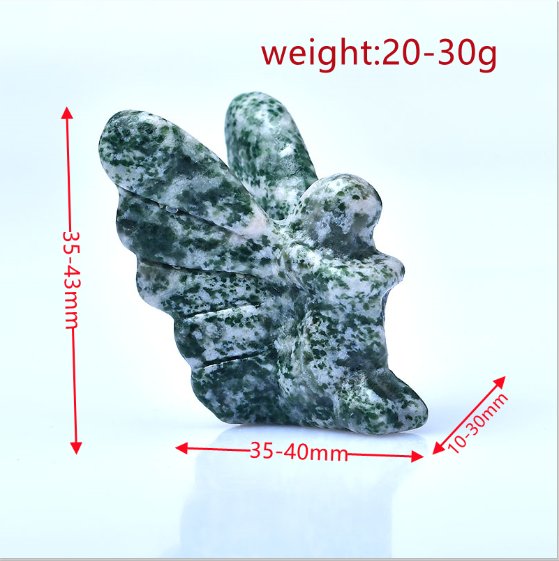 Natural Gemstone Pink Stone Rose Quartz Crystal Carving Butterfly Elf Statu Fairy Sculpture Healing For Reiki Stones Home Decor