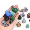 1.5" Rabbit Figurine Natural Stone And Crystals Rose Quartz Carving Animals Statue Healing Gemstone Craft Gift Home Decoration