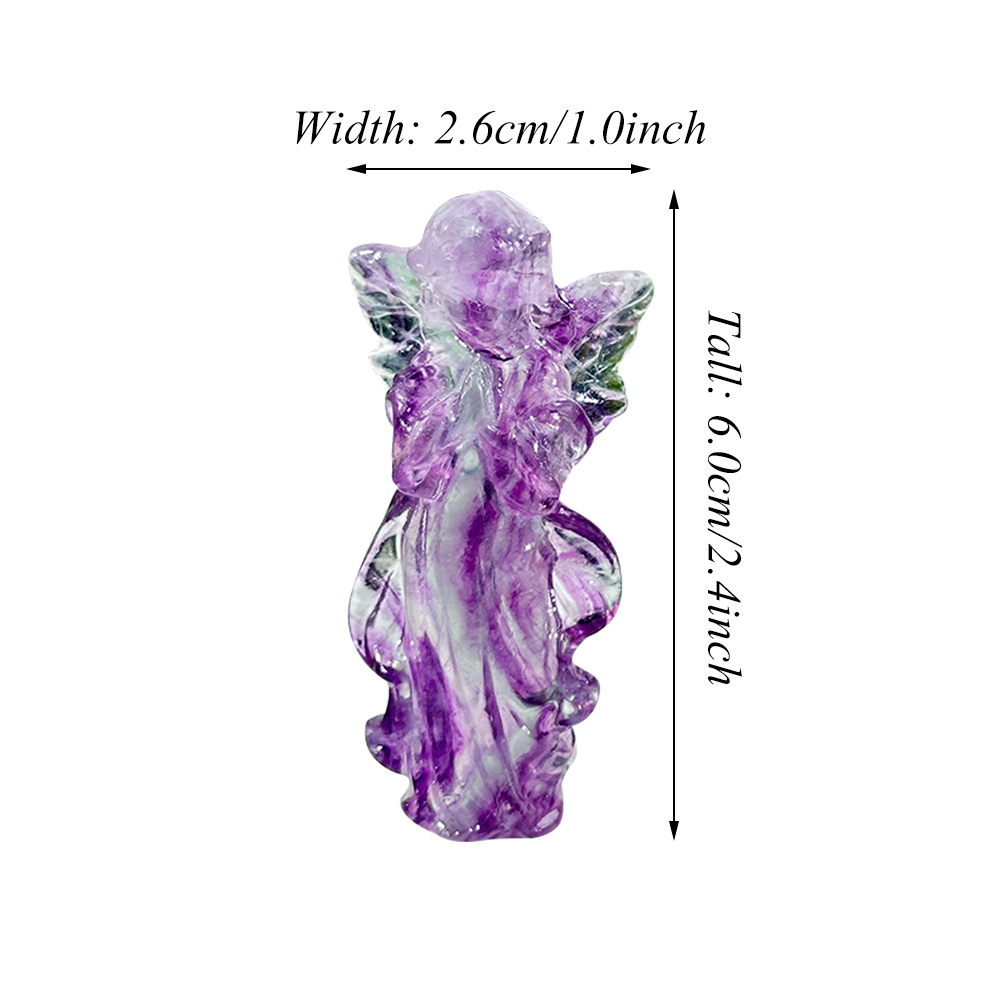 1PC Natural Crystal Rainbow Fluorite Angle Baby Anniversary Children Gift Suprise Carving Polished Energy Wholesale Reiki