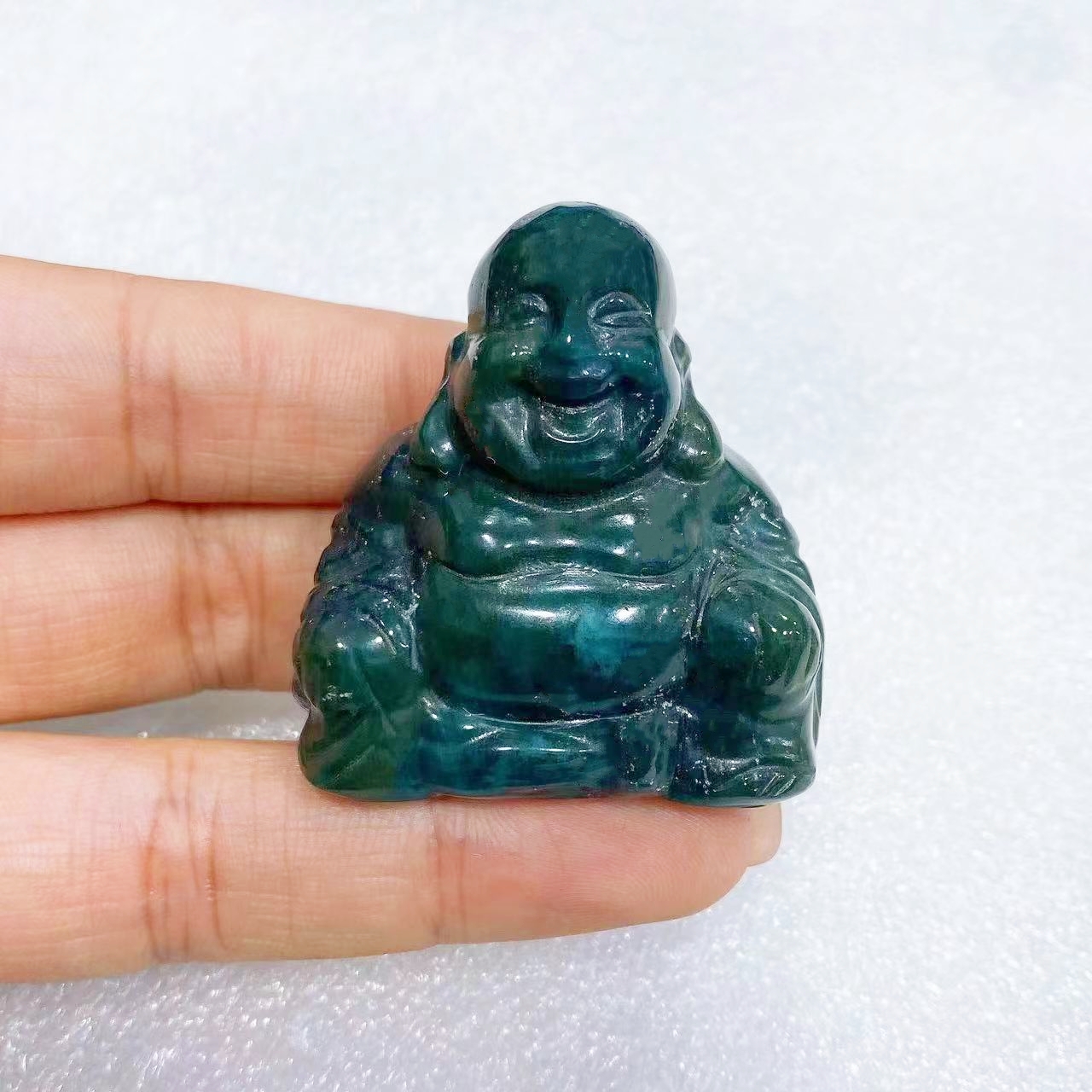 1.5‘’ Crystal Buddha Figurine Natural Stone Carved Statue Crafts Trinket Reiki Healing Gemstone Meditation Home Decoration Gift