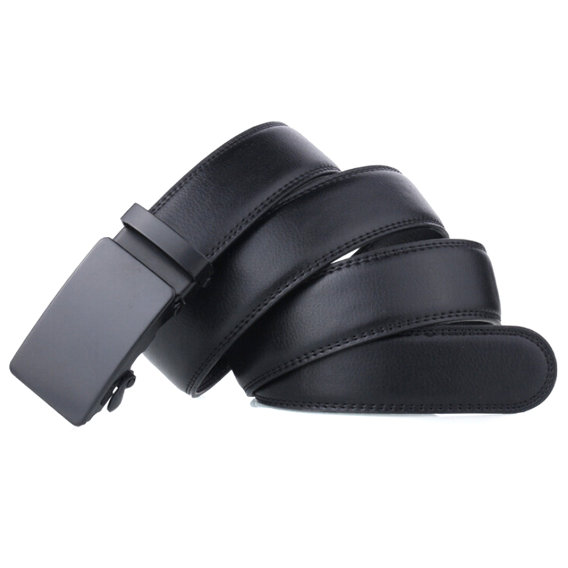 Men's Automatic Buckle Belt Slip Buckle Business Casual Leather Waist Belt