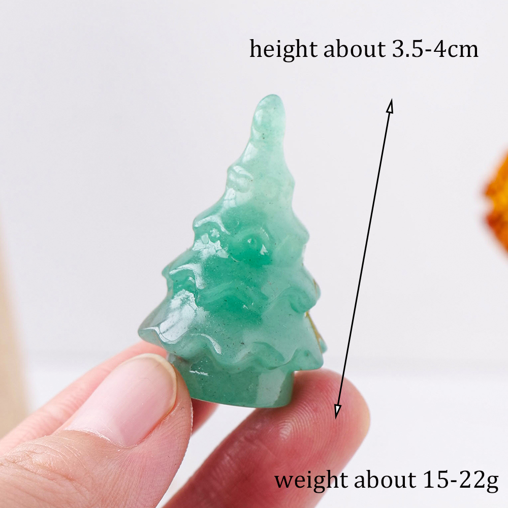 Natural Gemstone Carving Crystal Crafts Christmas Tree Statue Home Decoration Minerals Reiki Gift Party Room Decor