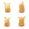 1.5" Natural Stone Yellow Jade Cute Cartoon Anime Carved Figure Healing Crystal Fancy Animal Statue Birthday Decor Home Ornament