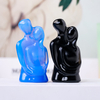 1PC Natural Crystal Stone Embrace Couple Obsidian Carving Home Decor Desktop Ornament Valentine Craftwork Gift