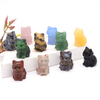 1.2" Cute Cat Statue Natural Stone Crystal Hand Carved Healing Animal Figurine Reiki Gemstone Craft Home Decoration Holiday Gift