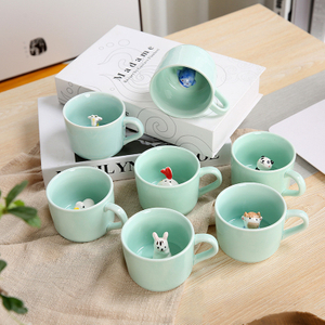 New 3D Creative Ceramic Cartoon Cute Animal Coffee Cup Mug Tea Milk Cup Birthday Gift