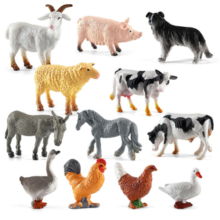 Plastic Miniature Animals Fairy Farm Mini Animal Realistic Micro Tiny Animals Figurines Set for Toddler Birthday Present