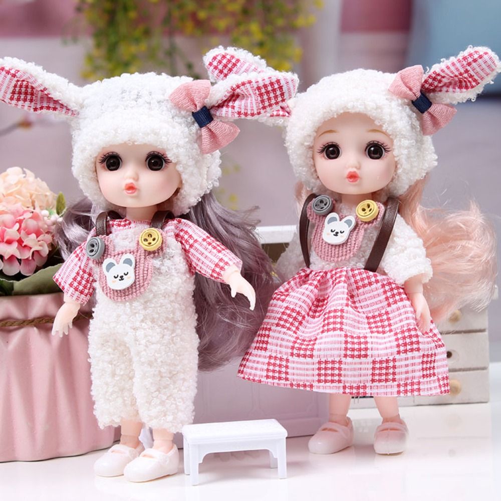 with Clothes BJD Dolls Movable Joints 3D Eye Removable Joints Doll Dress Up Cute Simulated Eye Hinge Doll Children Toys