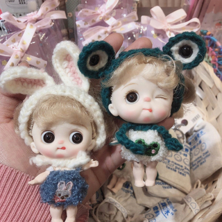 Mini BJD Doll OB11 Dolls 10cm Cute Dolls For Girls Toys 13 Movable Joint 3D Big Eyes Doll With Clothes Dress Up 1/12 Bjd 