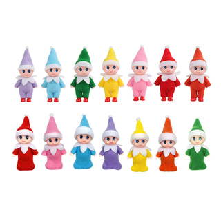 Mini Baby Elf Kawaii Tiny Doll 1 PCS Set Rainbow Dollhouse Shelf Accessories Christmas Gift Toy for Girl Boy Kid Child Adult