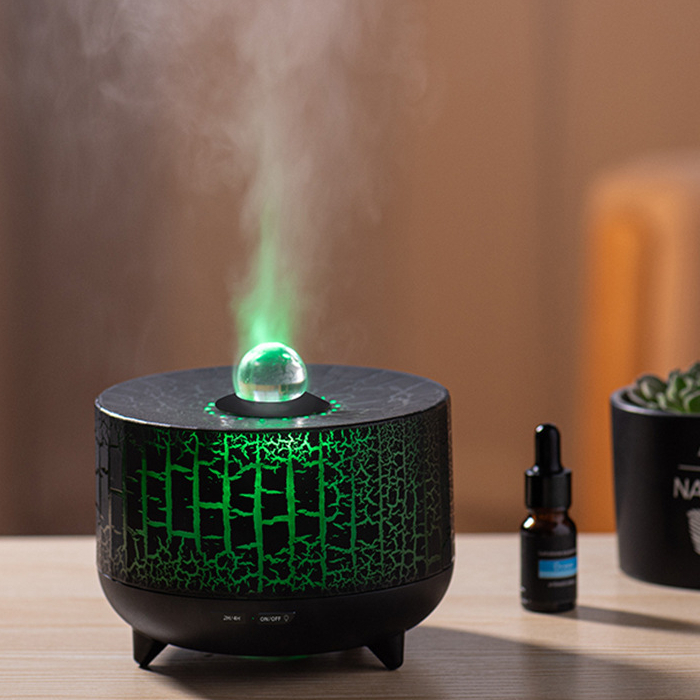 New Fashion Custom Ice Crack 3D Flame Beads Aromatherapy Essential Oil Diffusion Humidifier