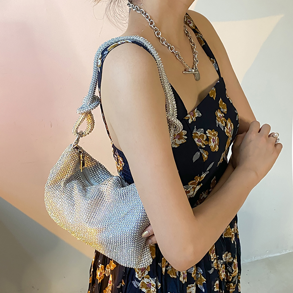 Women Shiny Rhinestone Dinner Bag New Party Wedding Purses Luxury Full-Diamond Ladies Handbag Designer Sparkly Evening Bags