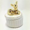 2023 Modern Simple White Small Ceramic Gifts Round Jewelry Box