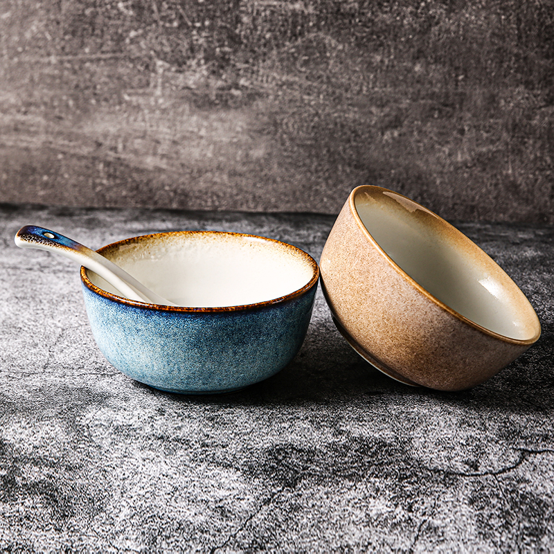  Good Quality Tableware Round Bowl Set,Restaurant Ramen Ceramic Glazed Bowl
