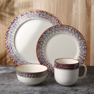 Glazed Creative Crockery Tableware Dishes & Plates Unique Design Ceramic Dinner Set Modern Style Porcelain Dinner Set