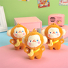 Short Plush Banana Monkey KeyChain Backpack Pendant Cartoon Gift Soft Doll Car Chain Child Girl Kawaii Comfort Toy