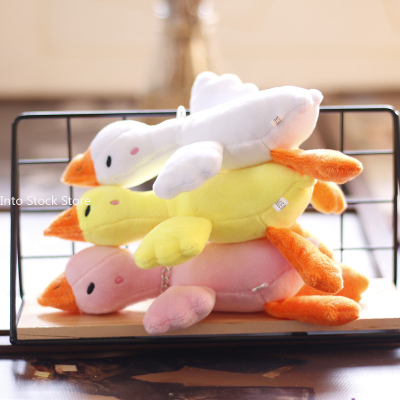 18cm Cartoon Duck Plush Keychain Kawaii Goose Pendant Plush Toys for Women Girls Boys Toy Doll Bag Accessories Car Keyring Gifts