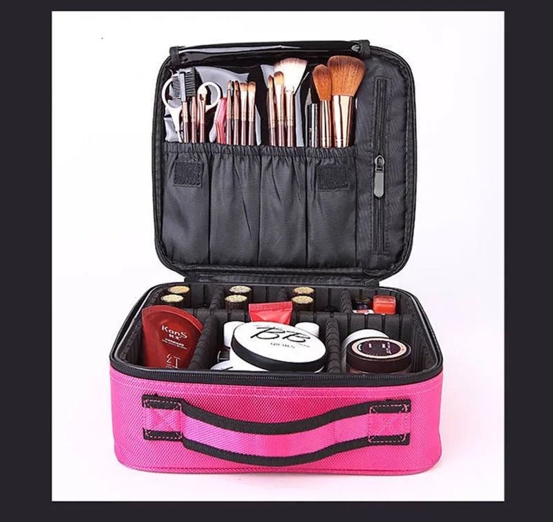  New Makeup Bag for Women Travel Waterproof Necessary Beauty Brush Embroidery Tool Storage Cosmetic Case Professional Makeup Box