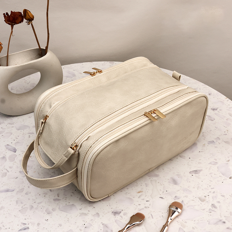 Waterproof PU Multifunctional Cosmetic Bag Large Capacity Portable Travel Makeup Bag Men Business Portable Toiletry Storage Bag