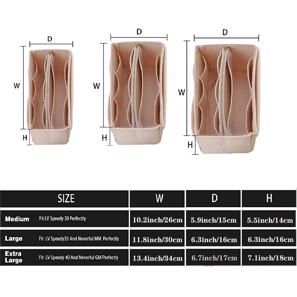  Brand Make Up Organizer Felt Insert Bag For Handbag Travel Inner Purse Portable Cosmetic Bags Fit Various Brand Bags