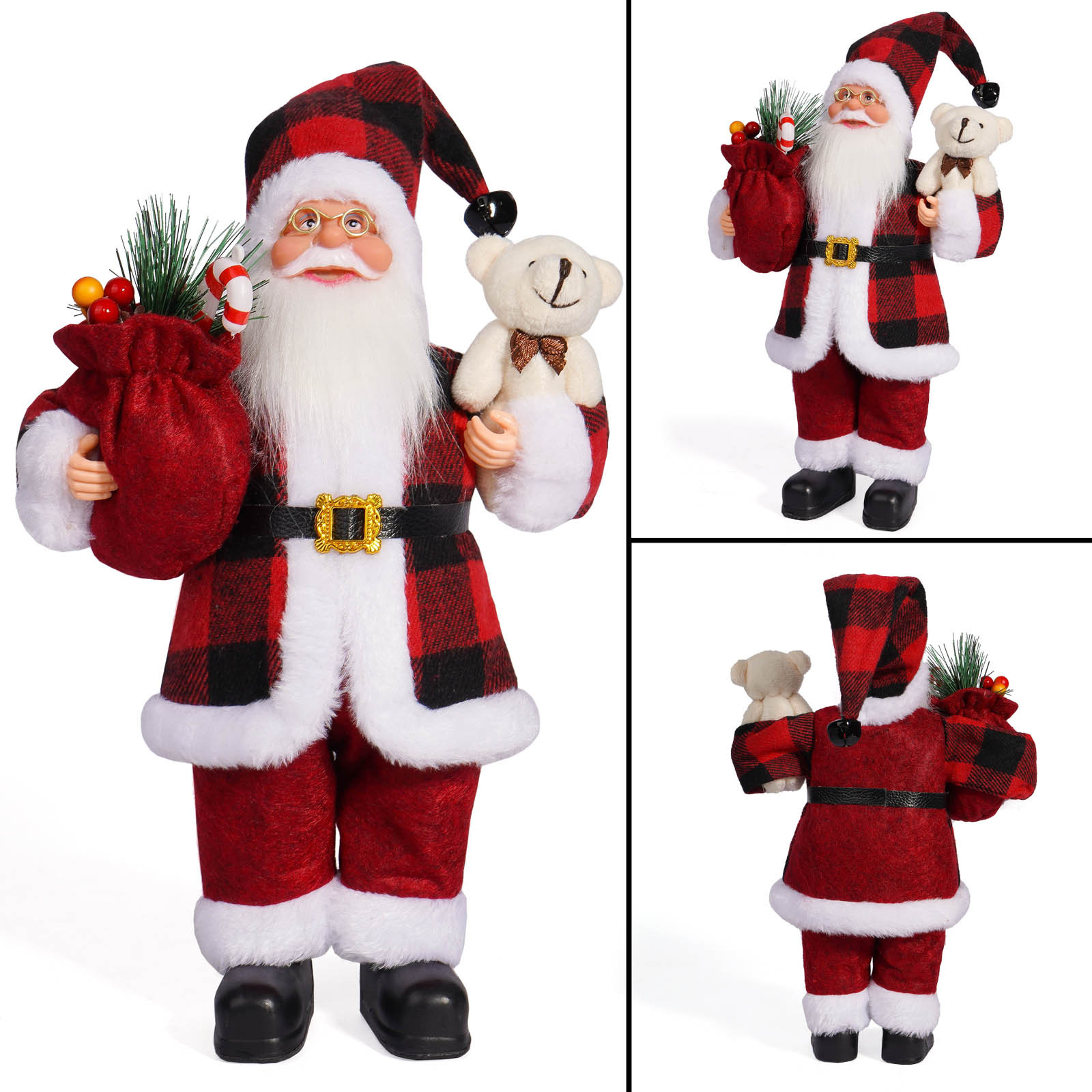 Christmas 12 Inch Santa Claus Doll Standing Posture Santa Claus Doll Window Decoration Supplies Gifts
