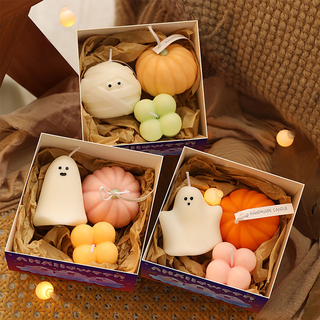 Halloween Ghost Pumpkin Scented Candle Gift Box Set Aromatherapy Holiday Cute Gift Home Fragrance Decoration Ornament Atmosphere