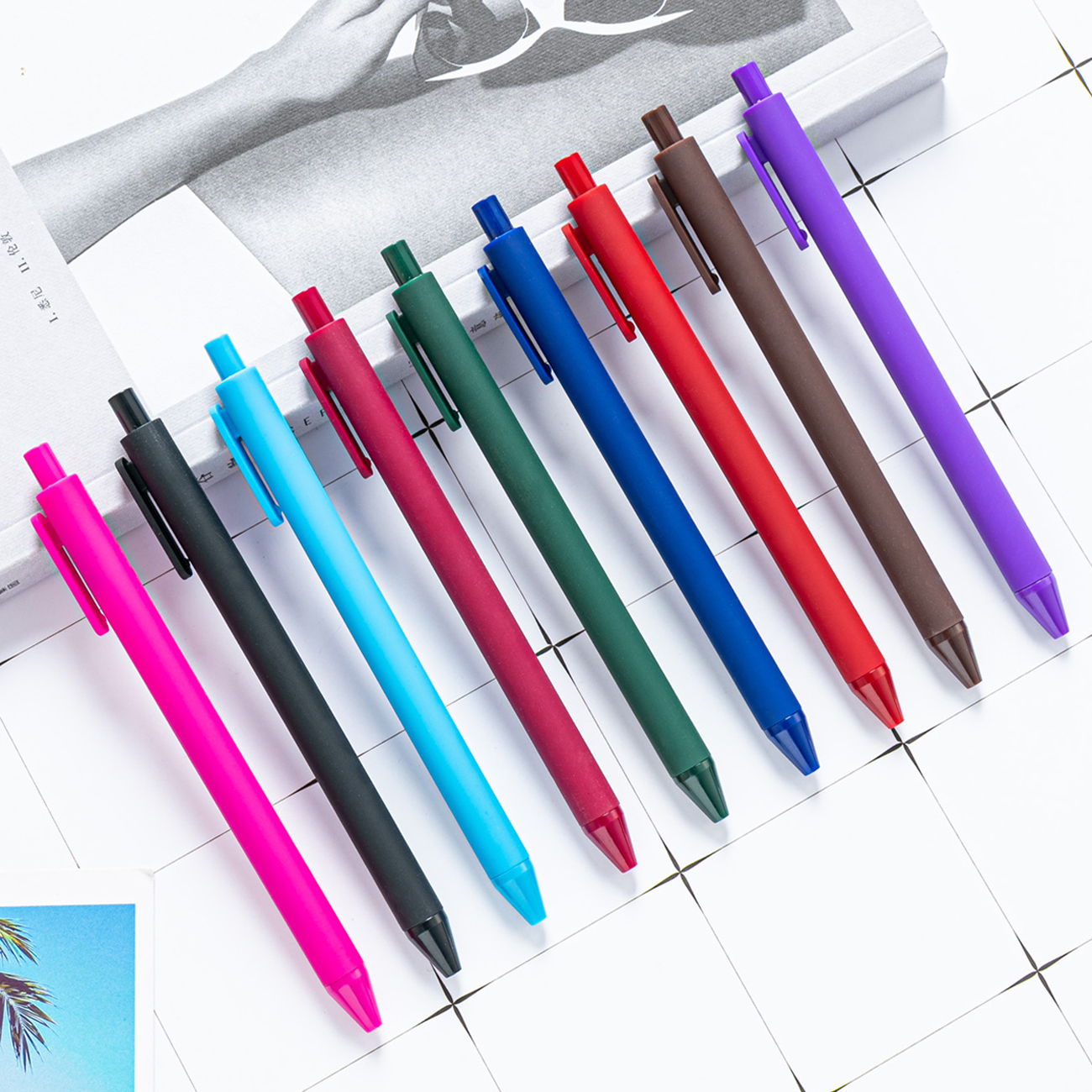 Wholesale Promotion Custom LOGO Slogan Plastic Ballpoint Pen Ball Pen Promotional Advertising Pen