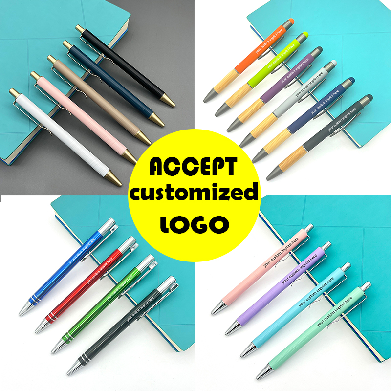 Hot Sell Colorful Press Action Metal Office Use Ballpoint Pen With Custom Logo