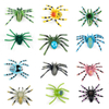 12pcs Mini Colorful Fake Spiders, Festive Plastic Toys,Simulation Small Insect Animals, Used For Halloween Party Fools'Day Decor