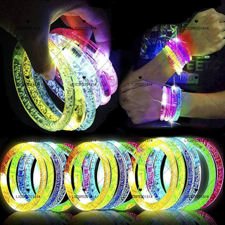 10/200Pcs Kids Adult Party Supplies LED Light Up Bracelet Toys Birthday Wedding Guest Gifts Halloween Christmas Bar Party Favors