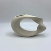 White Ceramic Vase Take A Prone Position Irregularity Flower Vase Hand-made Ornaments Floral Arrangement Accessories
