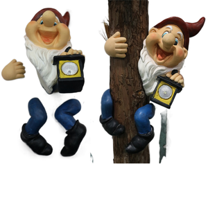 Creative Dwarf Climbing Ladder Decoration Cute Dwarf Climbing Staircase Resin Sculpture Home Garden Decoration