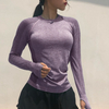  Women Long Sleeve Yoga Tops Fitness Running T Shirts Gym Wear Sports Wear Female Yoga Shirt Pure Color Sports Clothes