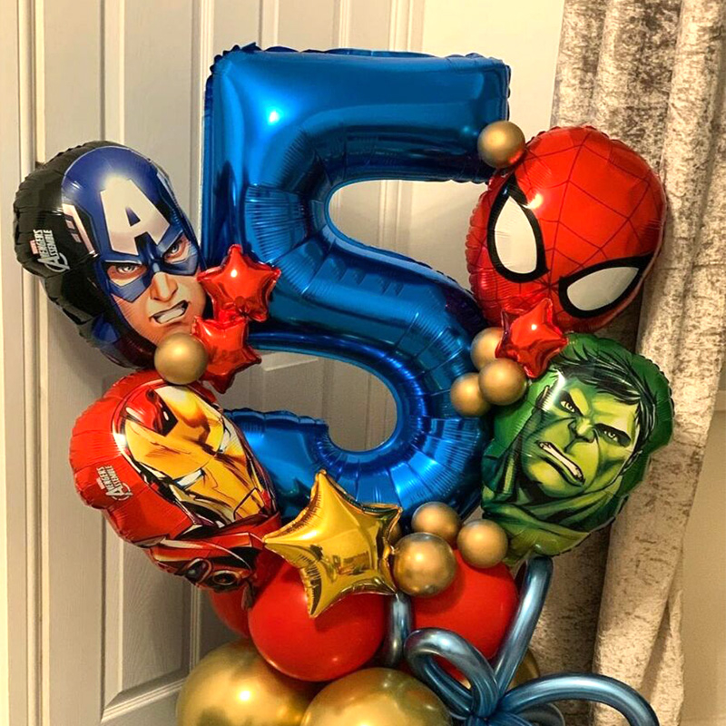 5pcs MARVEL Super Hero Balloon Spiderman Aluminum Foil Balloons Kids Birthday Party Decoration